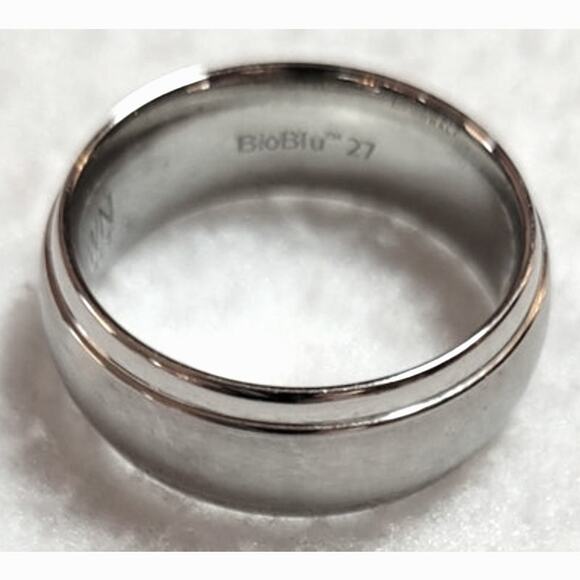 Scott Kay Brawn BioBlu 27 Cobalt Faith Band Mens Ring Silvertone Sz 10.75 Estate - Picture 7 of 9
